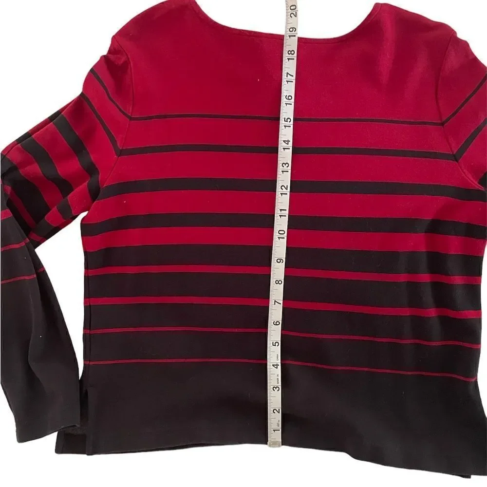 Talbots long sleeve black red sweater Size L